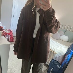 Aerie Chocolate Brown Cardigan Sweater